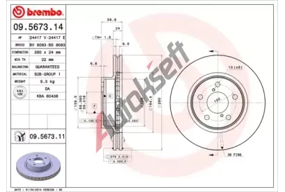 BREMBO Brzdov kotou - 260 mm BRE 09.5673.11, 09.5673.11