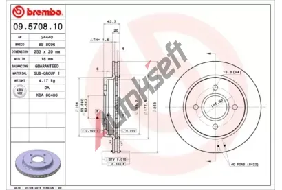 BREMBO Brzdov kotou - 253 mm BRE 09.5708.10, 09.5708.10