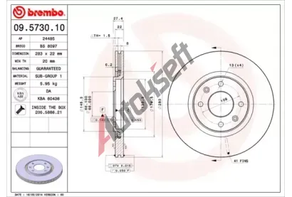 BREMBO Brzdov kotou - 283 mm BRE 09.5730.10, 09.5730.10