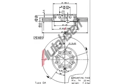 BREMBO Brzdov kotou COATED DISC LINE - 288 mm BRE 09.5745.21, 09.5745.21