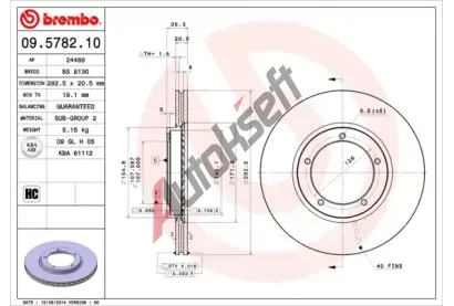 BREMBO Brzdov kotou - 282 mm BRE 09.5782.10, 09.5782.10