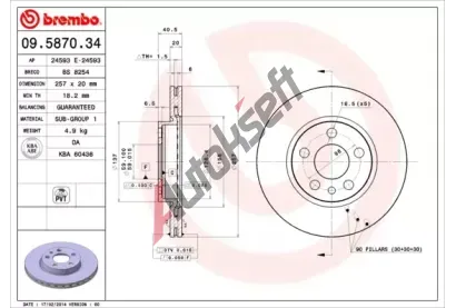BREMBO Brzdov kotou - 257 mm BRE 09.5870.34, 09.5870.34