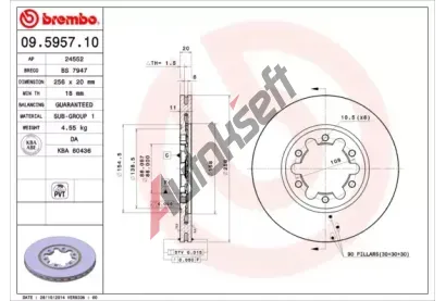 BREMBO Brzdov kotou - 256 mm BRE 09.5957.10, 09.5957.10
