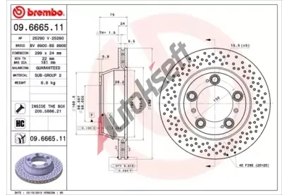 BREMBO Brzdov kotou COATED DISC LINE - 299 mm BRE 09.6665.11, 09.6665.11