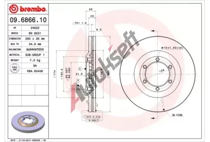 BREMBO Brzdov kotou - 280 mm BRE 09.6866.10, 09.6866.10