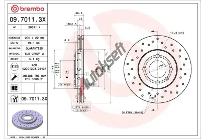 BREMBO Brzdov� kotou� XTRA LINE - Xtra BRE 09.7011.3X, 09.7011.3X