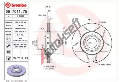 BREMBO Brzdov kotou MAX LINE - 256 mm BRE 09.7011.75, 09.7011.75