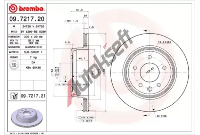 BREMBO Brzdov kotou COATED DISC LINE - 305 mm BRE 09.7217.21, 09.7217.21