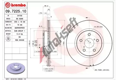 BREMBO Brzdov kotou - 302 mm BRE 09.7225.10, 09.7225.10