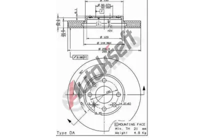 BREMBO Brzdov kotou COATED DISC LINE - 256 mm BRE 09.7628.11, 09.7628.11