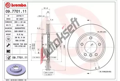 BREMBO Brzdov kotou COATED DISC LINE - 300 mm BRE 09.7701.11, 09.7701.11