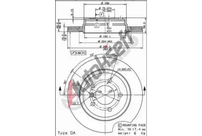 BREMBO Brzdov kotou COATED DISC LINE - 281 mm BRE 09.7720.11, 09.7720.11