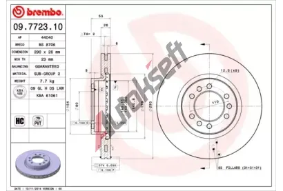 BREMBO Brzdov kotou - 290 mm BRE 09.7723.10, 09.7723.10