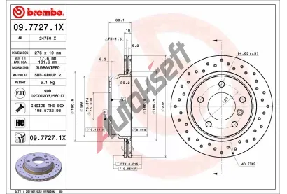 BREMBO Brzdov kotou XTRA LINE - 276 mm BRE 09.7727.1X, 09.7727.1X