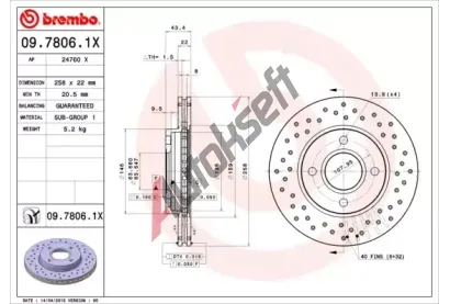 BREMBO Brzdov kotou XTRA LINE - 258 mm BRE 09.7806.1X, 09.7806.1X