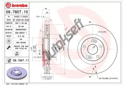 BREMBO Brzdov kotou COATED DISC LINE - 305 mm BRE 09.7807.11, 09.7807.11