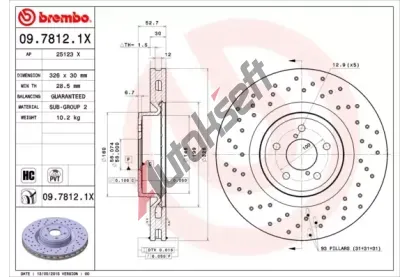 BREMBO Brzdov kotou XTRA LINE - 326 mm BRE 09.7812.1X, 09.7812.1X