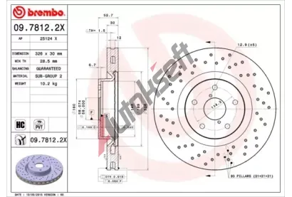 BREMBO Brzdov kotou XTRA LINE - 326 mm BRE 09.7812.2X, 09.7812.2X