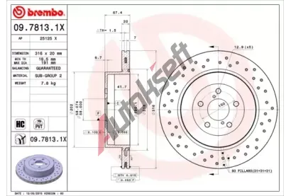 BREMBO Brzdov kotou XTRA LINE - 316 mm BRE 09.7813.1X, 09.7813.1X