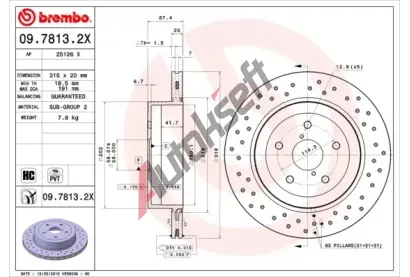 BREMBO Brzdov kotou XTRA LINE - 316 mm BRE 09.7813.2X, 09.7813.2X