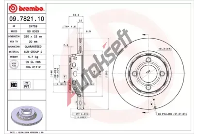 BREMBO Brzdov kotou - 280 mm BRE 09.7821.10, 09.7821.10