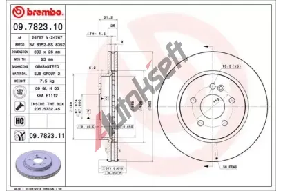 BREMBO Brzdov kotou - 303 mm BRE 09.7823.10, 09.7823.10