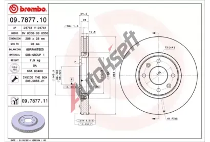 BREMBO Brzdov kotou COATED DISC LINE - 288 mm BRE 09.7877.11, 09.7877.11