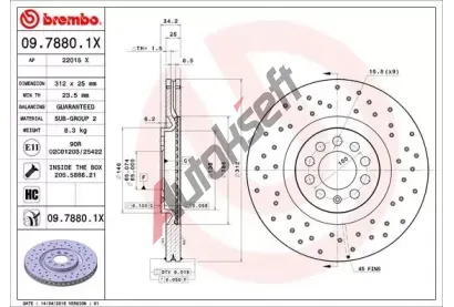 BREMBO Brzdov kotou XTRA LINE - 312 mm BRE 09.7880.1X, 09.7880.1X