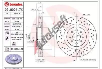 BREMBO Brzdov kotou XTRA LINE - 305 mm BRE 09.8004.7X, 09.8004.7X