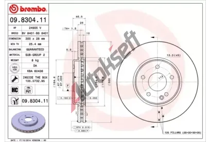 BREMBO Brzdov kotou COATED DISC LINE - 300 mm BRE 09.8304.11, 09.8304.11