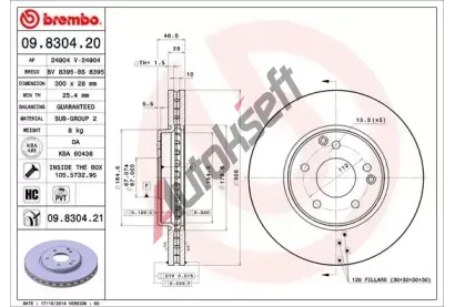BREMBO Brzdov kotou COATED DISC LINE - 300 mm BRE 09.8304.21, 09.8304.21