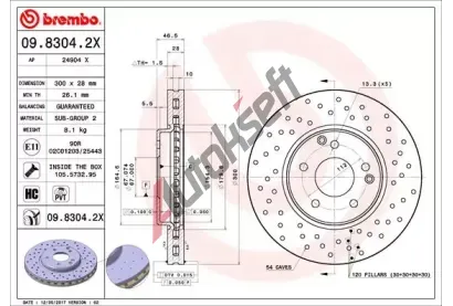 BREMBO Brzdov kotou XTRA LINE - 300 mm BRE 09.8304.2X, 09.8304.2X