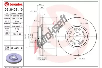 BREMBO Brzdov kotou COATED DISC LINE - 296 mm BRE 09.8402.11, 09.8402.11
