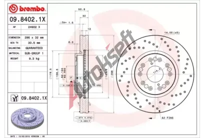 BREMBO Brzdov kotou XTRA LINE - 296 mm BRE 09.8402.1X, 09.8402.1X