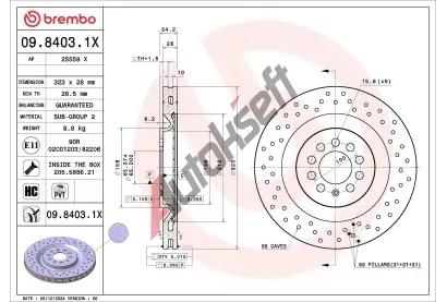 BREMBO Brzdov� kotou� XTRA LINE - Xtra BRE 09.8403.1X, 09.8403.1X