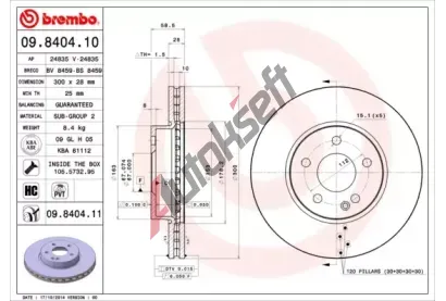 BREMBO Brzdov kotou COATED DISC LINE - 300 mm BRE 09.8404.11, 09.8404.11