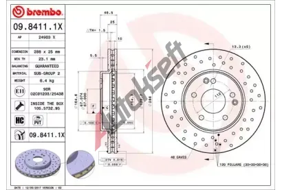 BREMBO Brzdov kotou XTRA LINE - 288 mm BRE 09.8411.1X, 09.8411.1X