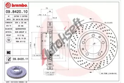 BREMBO Brzdov kotou - 304 mm BRE 09.8420.11, 09.8420.11