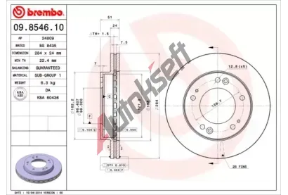 BREMBO Brzdov kotou - 284 mm BRE 09.8546.10, 09.8546.10