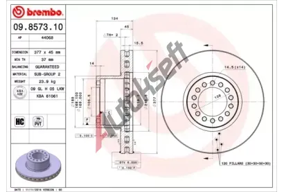 BREMBO Brzdov kotou - 377 mm BRE 09.8573.10, 09.8573.10