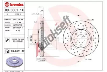 BREMBO Brzdov kotou XTRA LINE - 260 mm BRE 09.8601.1X, 09.8601.1X