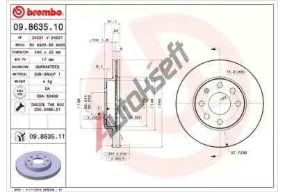 BREMBO Brzdov kotou COATED DISC LINE - 240 mm BRE 09.8635.11, 09.8635.11
