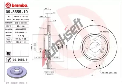 BREMBO Brzdov kotou BRE 09.8655.11, 09.8655.11