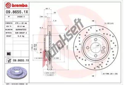 BREMBO Brzdov kotou XTRA LINE - 276 mm BRE 09.8655.1X, 09.8655.1X