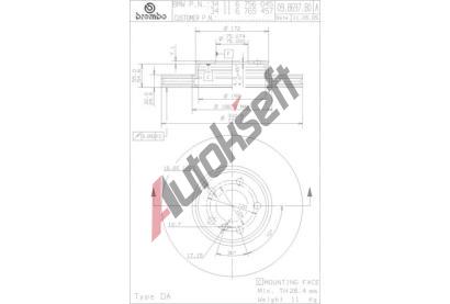 BREMBO Brzdov kotou COATED DISC LINE - 332 mm BRE 09.8697.81, 09.8697.81