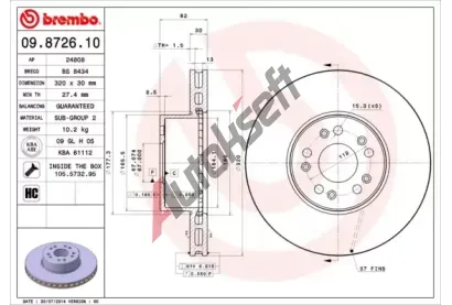 BREMBO Brzdov kotou - 320 mm BRE 09.8726.10, 09.8726.10