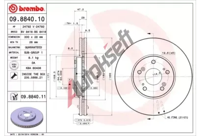 BREMBO Brzdov kotou COATED DISC LINE - 300 mm BRE 09.8840.11, 09.8840.11