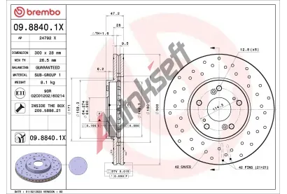 BREMBO Brzdov kotou XTRA LINE - 300 mm BRE 09.8840.1X, 09.8840.1X