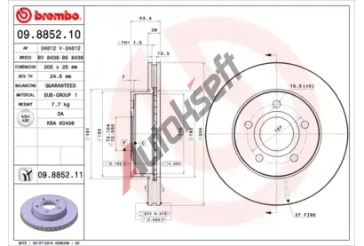 BREMBO Brzdov kotou COATED DISC LINE - 305 mm BRE 09.8852.11, 09.8852.11