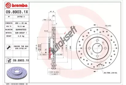 BREMBO Brzdový kotouč XTRA LINE - 260 mm BRE 09.8903.1X, 09.8903.1X BREMBO Brzdový kotouč XTRA LINE - 260 mm BRE 09.8903.1X, 09.8903.1X